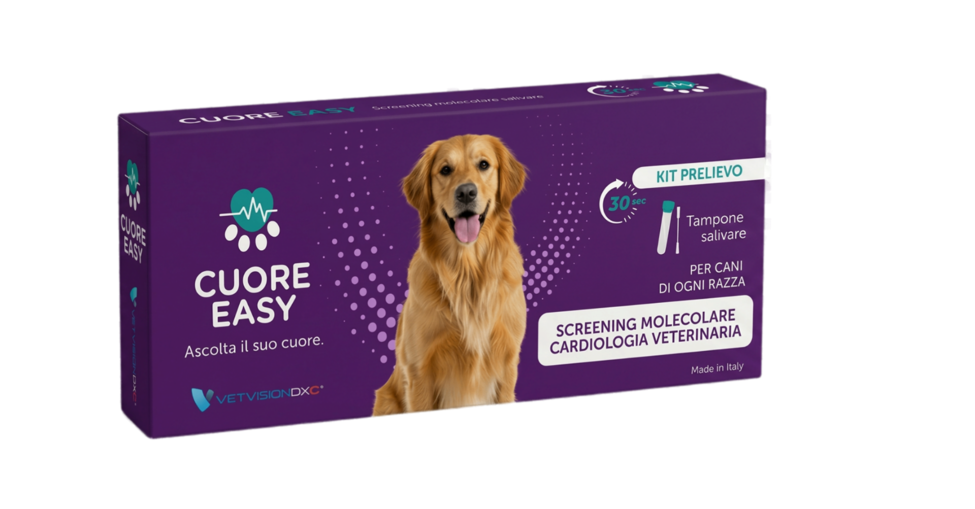 Kit Cuore Easy — confezione del test molecolare salivare per il cuore del cane